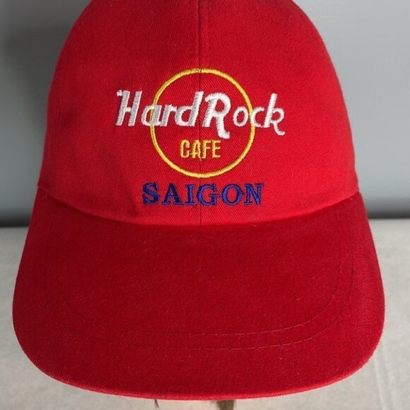 HARD ROCK CAFE Saigon 6 Panel Cap Red Hat Embroidered Adjustable O/S - Picture 3 of 7